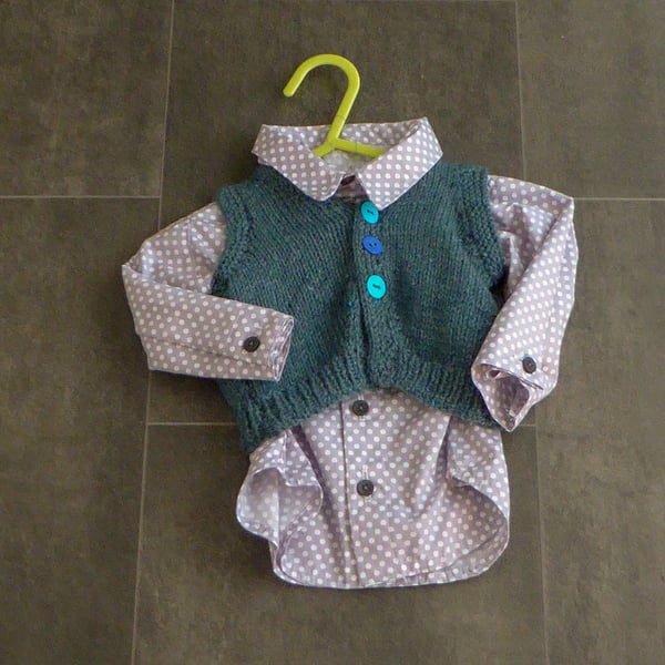 Boy's 6mth Shirt & Waistcoat outfit Seconds Sunday 