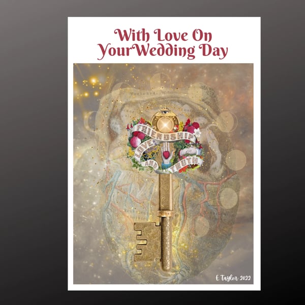 Personalised Wedding Card Plantable Seeded Optn Pagan Wiccan Pentagram Celestial