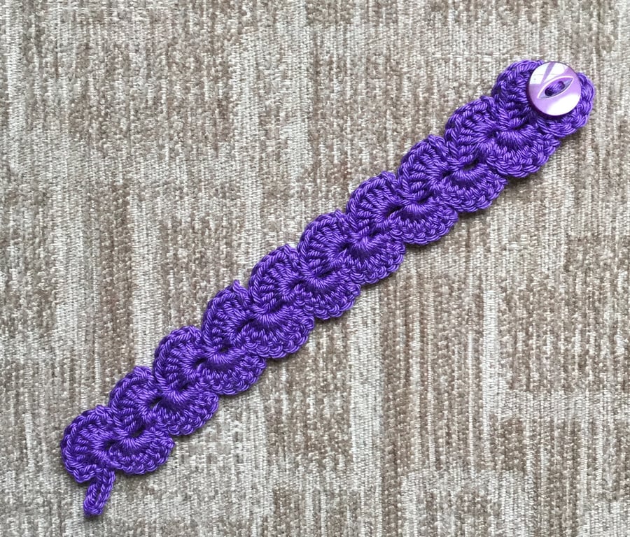 Crochet Bracelet in Purple