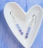 Earrings Sparkly Swarovski cubes and sterling silver dangle design - Image 2