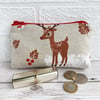 Large Purse, Coin Purse with Deer and Berries