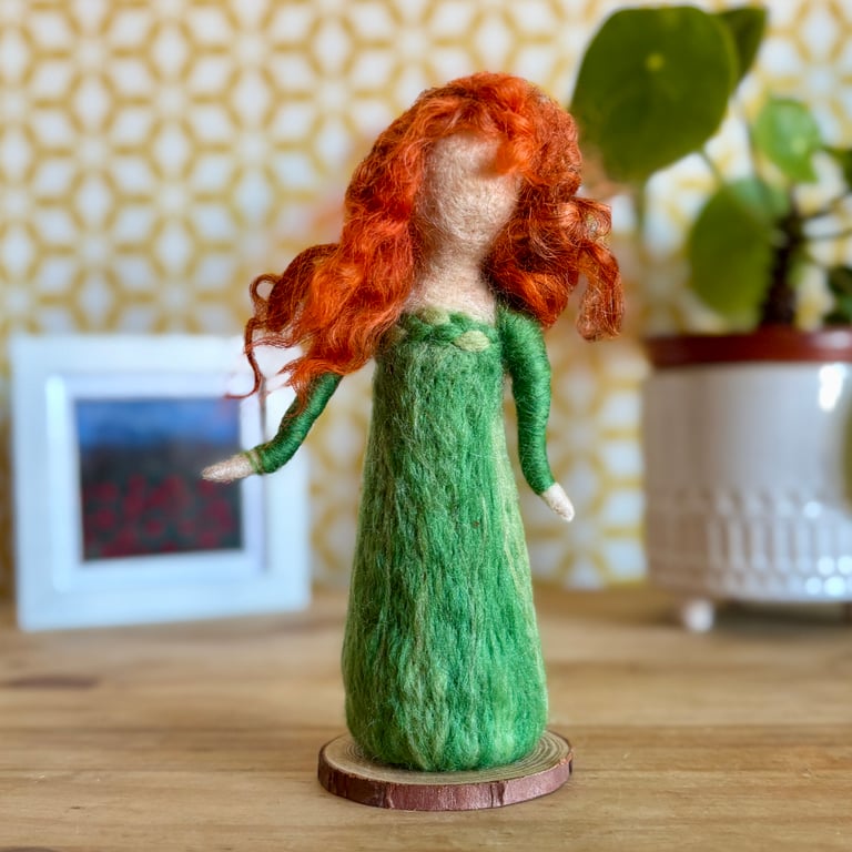 'Willow' A Needle felted Green Celtic Figurine Ornament