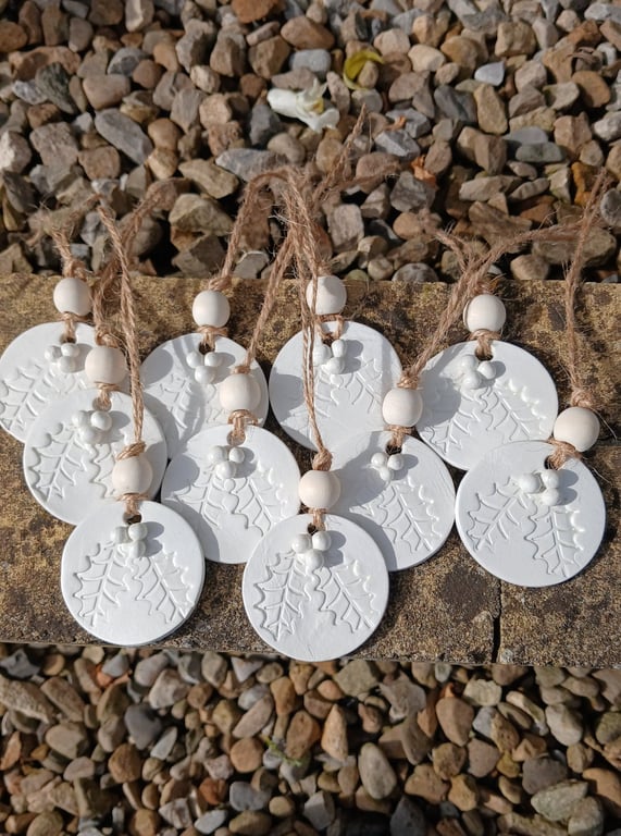 Handmade Holly & Berries gift or bottle tags
