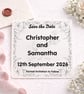 Signature Monochrome Bloom Save the Date Card, Handmade Envelope Wax Seal - Image 1