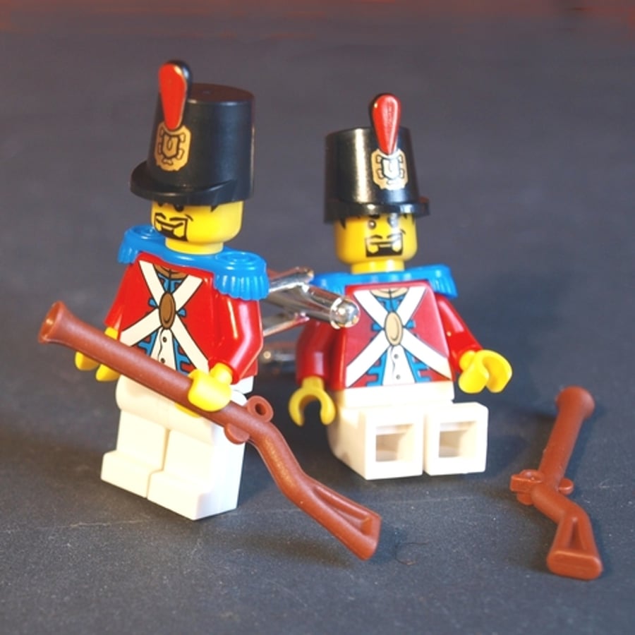 LEGO (r) Toy Soldier Cufflinks Redcoats Battling with Pirates of the Seas