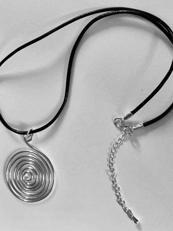 Solid Silver Spiral Pendant 