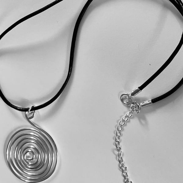 Solid Silver Spiral Pendant 