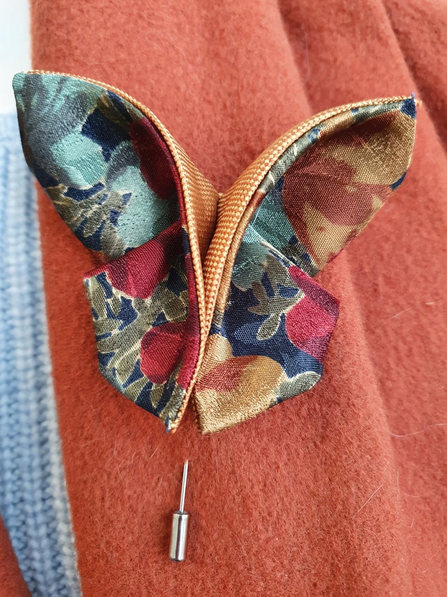 Fabric butterfly, lapel pin brooch, textile origami, statement fabric accessorie