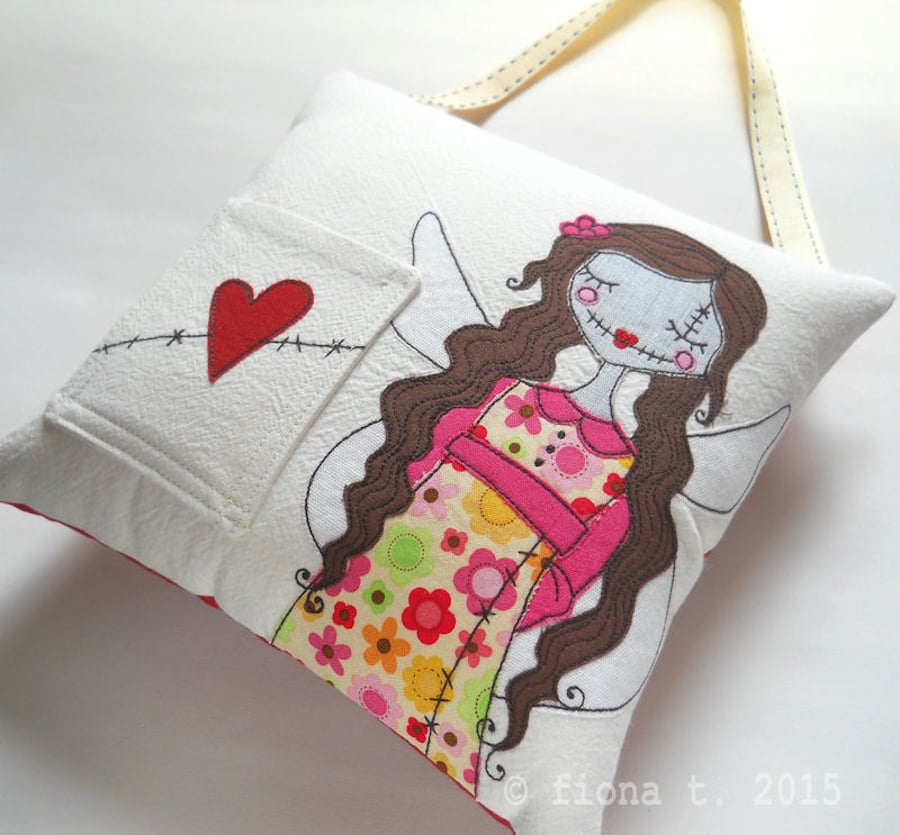 freemotion embroidery zombie tooth fairy pillow