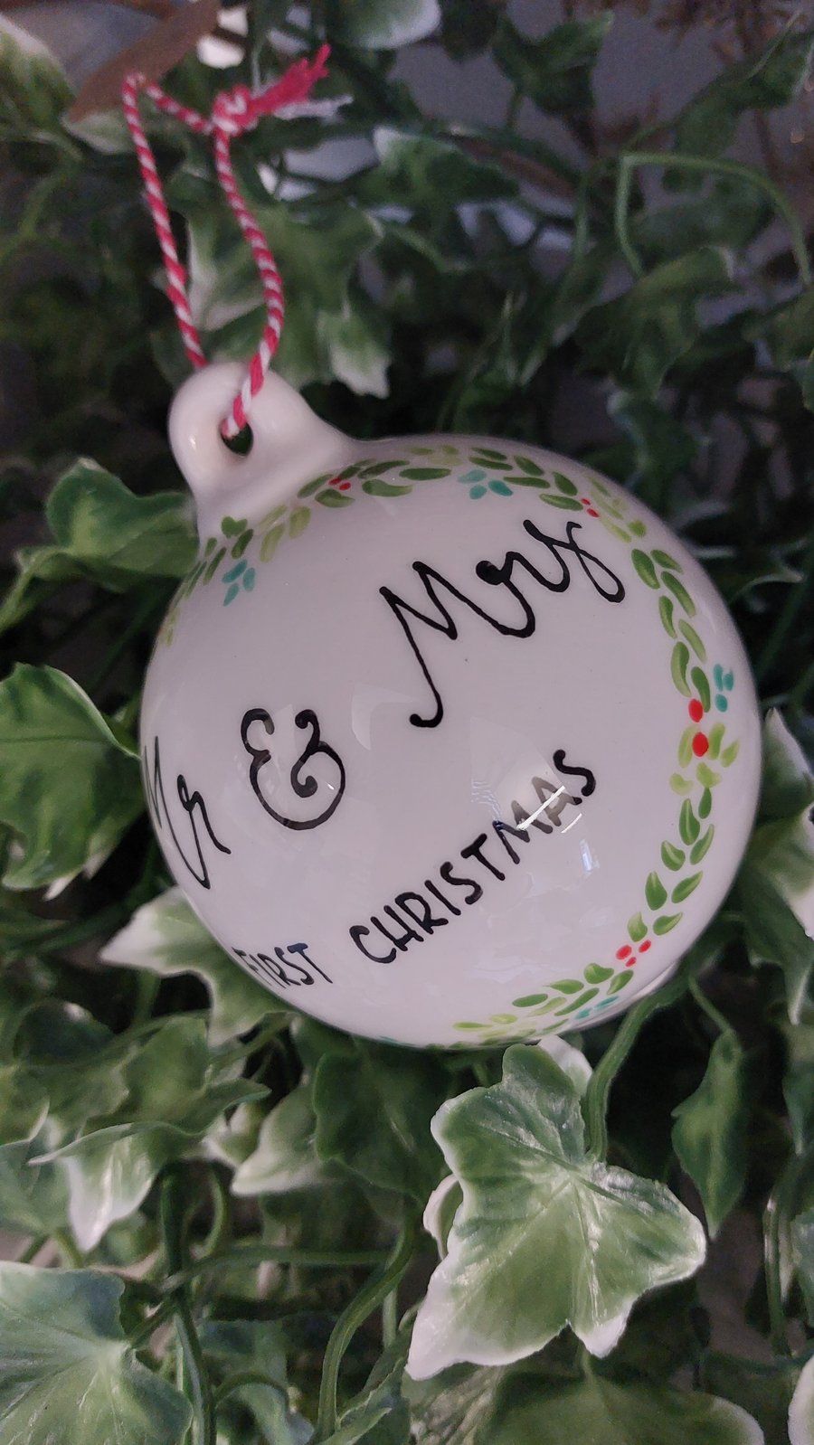 Christmas bauble, bauble, tree decoration, personalised bauble, 1st Christmas