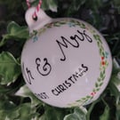 Christmas bauble, bauble, tree decoration, personalised bauble, 1st Christmas