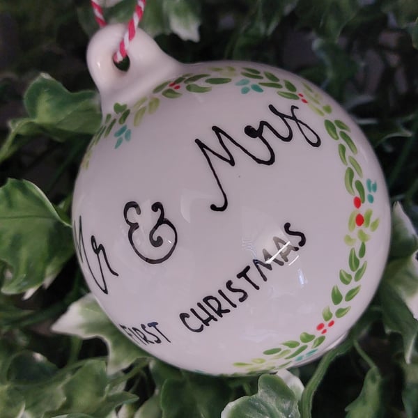 Christmas bauble, bauble, tree decoration, personalised bauble, 1st Christmas