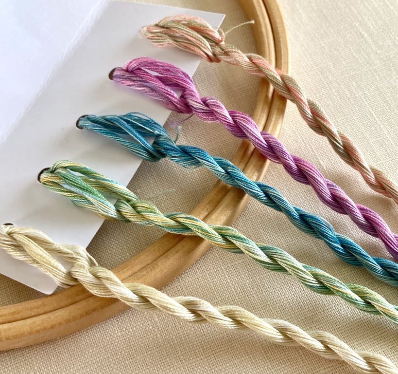  Fine Perle 16 Variegated Embroidery Thread - Pastels