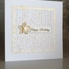 White & Gold Birthday Card 