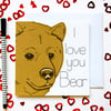 Funny Valentine's card, Birthday or anniversary card-I love you bear-Funny pun