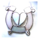  Wedding Horseshoe Heart Stained Glass Suncatcher 