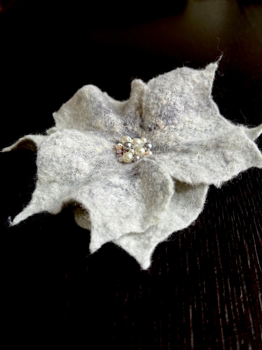  Flower Brooch Handmade Item Merino Wool Felt Unusual Jewellery Flower Pin 