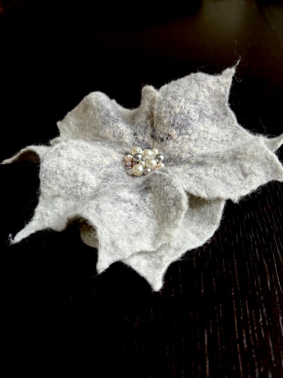  Flower Brooch Handmade Item Merino Wool Felt Unusual Jewellery Flower Pin 