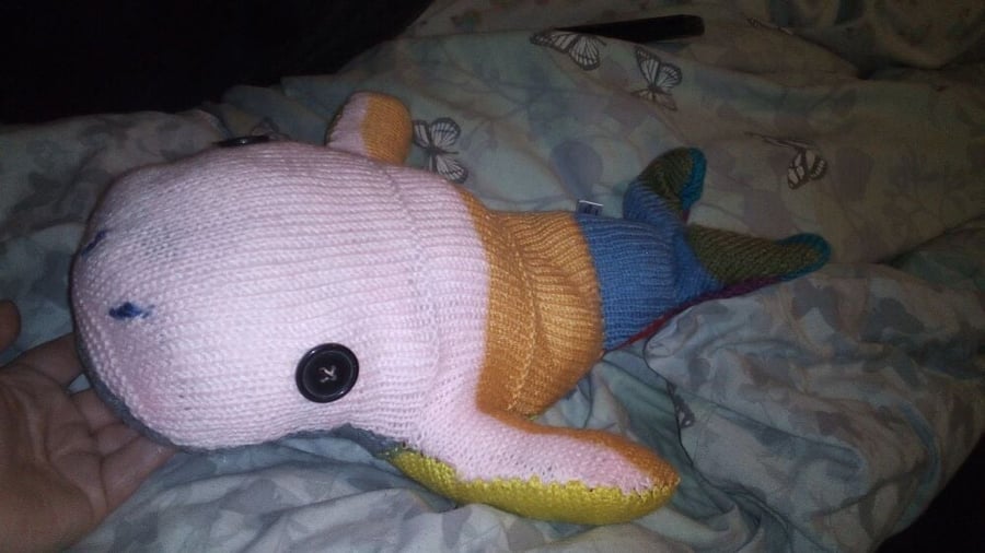 Giant Pink Mustard Blue Green Grey Yellow Red Merwhale Knitted By KM