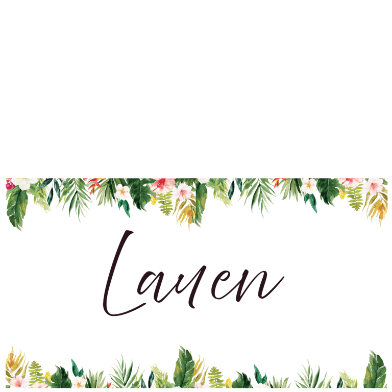 Tropical Floral Wedding Place Cards Personalised Name Cards Table Decor