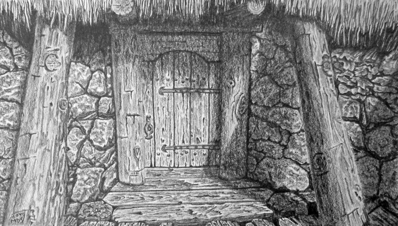 Cabin Door in Pencil