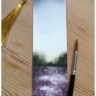 Watercolour bookmark lavender fields