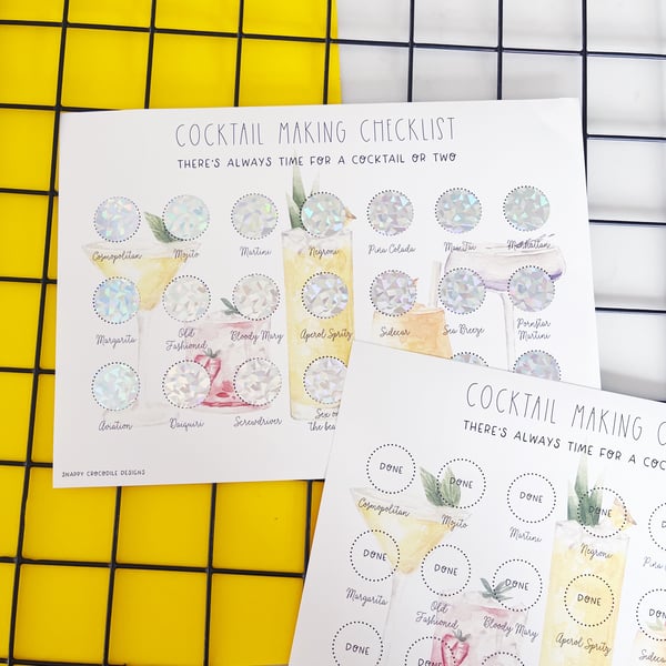 Cocktail Making Scratch Off Print