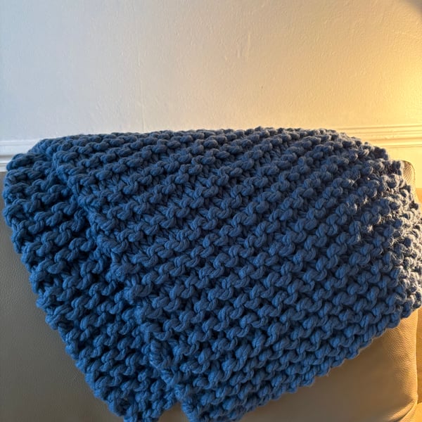 Dark blue soft wrap shawl