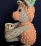 Pineapple cocktail bear pale peach with moveable arms and a cocktail drink - Image 4