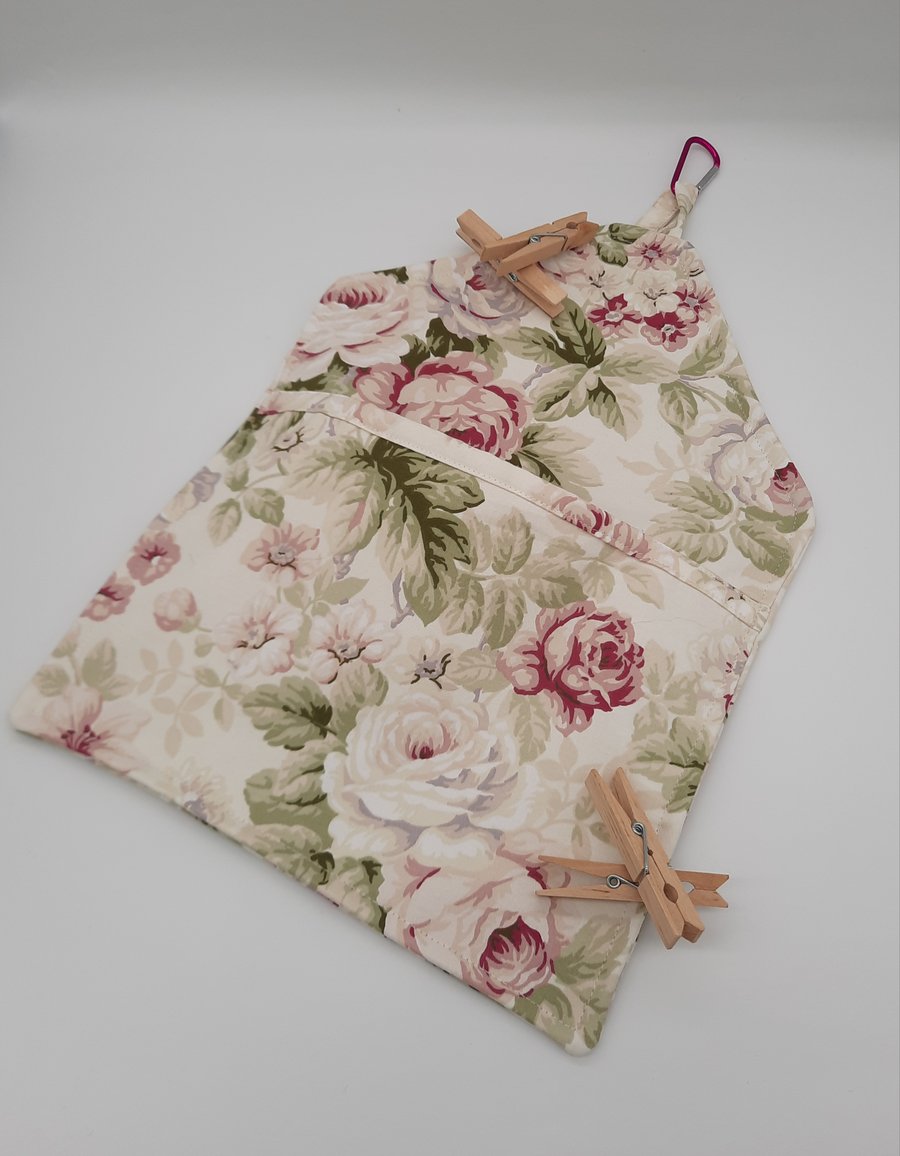 Peg bag clip on pink rose, free uk delivery 