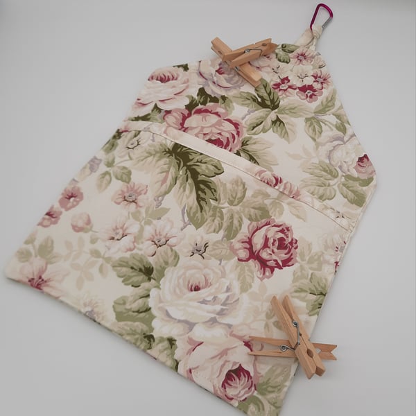 Peg bag clip on pink rose, free uk delivery 