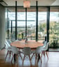 Circular Round Table, Custom Made Reclaimed Scaffold Boards - Industrial Frame L - Image 3