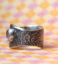 Silver Moonstone Ring - Modernist - Designer  - Darkened Silver - Size P - Image 3
