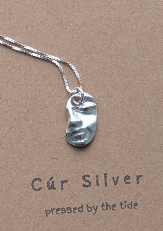 Handcrafted Fine Silver Abstract Face Pendant Necklace on Sterling Silver Chain