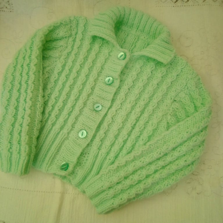 Girl's Lacy Rib Cardigan with a Collar, Toddlers Cardigan, Children's Gift 