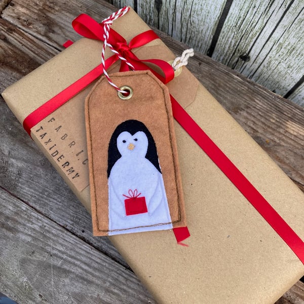 Gift tag (reusable) - Penguin