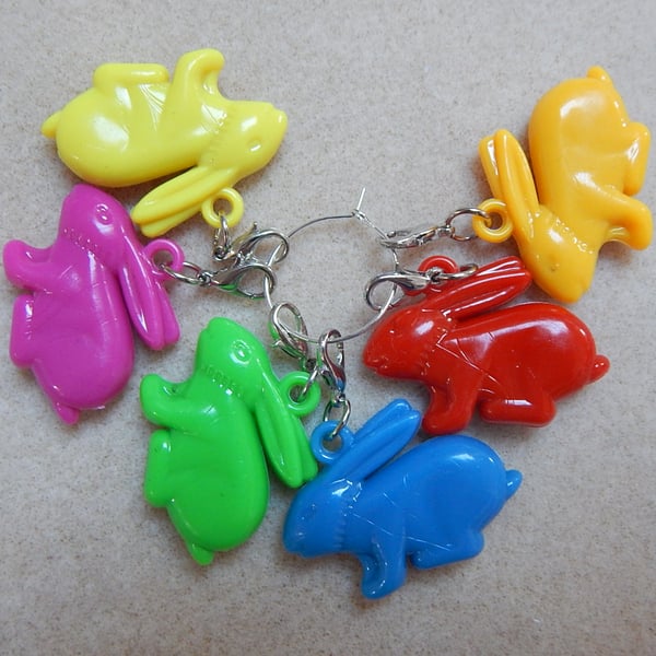 Crochet Stitch Markers Rabbits Bunnies Bunny set of 6