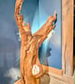 Large sculptural, timber floor lamp - Image 4