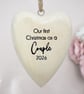Our First Christmas as a Couple 2026 Wooden Heart Couple Christmas Ornament