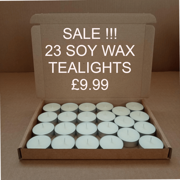 Hand-poured Soy Tealights, Unscented, Eco-friendly Natural Wax Candles (23 Pack)