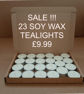 Hand-poured Soy Tealights, Unscented, Eco-friendly Natural Wax Candles (23 Pack)
