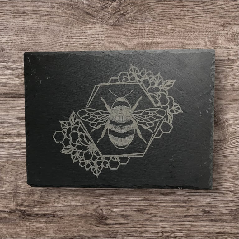 Slate bee charcuterie serving board