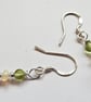 Designer Rice Pearl, Ethopian Wello Opal & Peridot Sterling Silver Earrings - Image 6