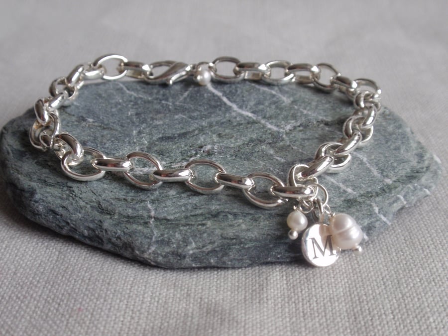 Su custom order - Silver plated Charm Bracelet 