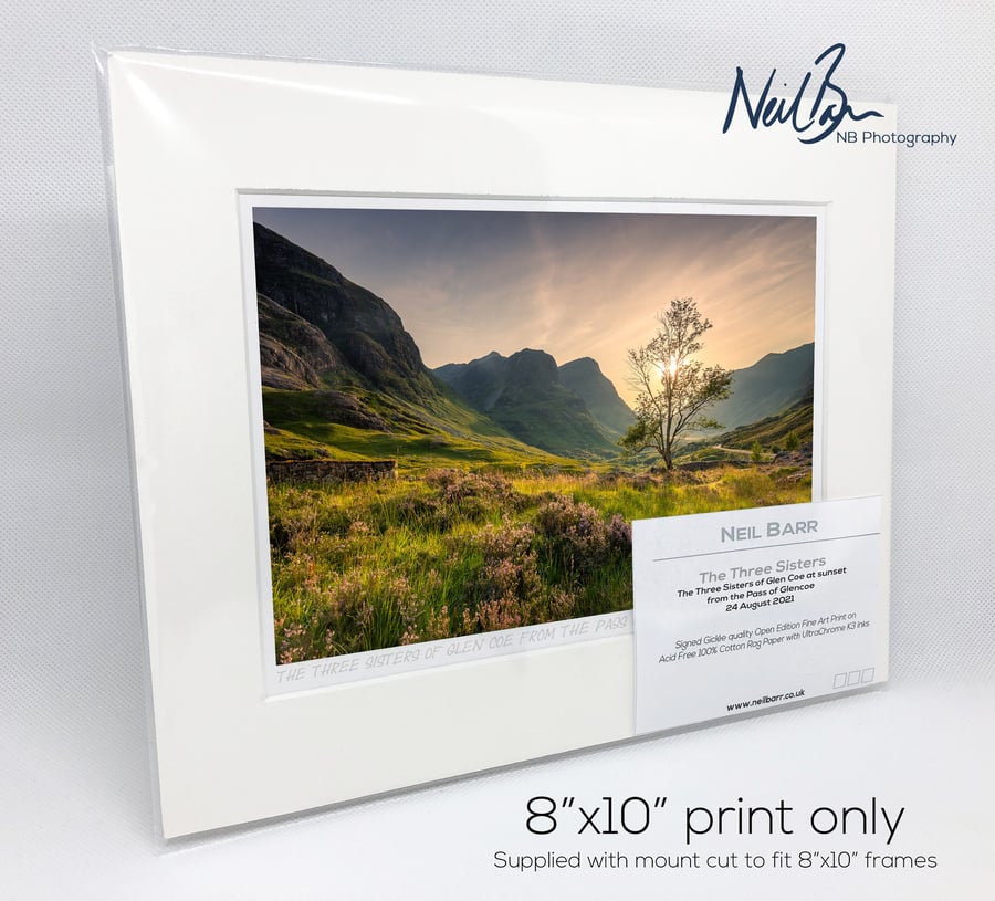 The Three Sisters of Glen Coe, Highlands - A5 (10" x 8") Unframed Print
