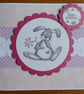Happy Birthday Card - Rabbit with Pink Flower - Image 5