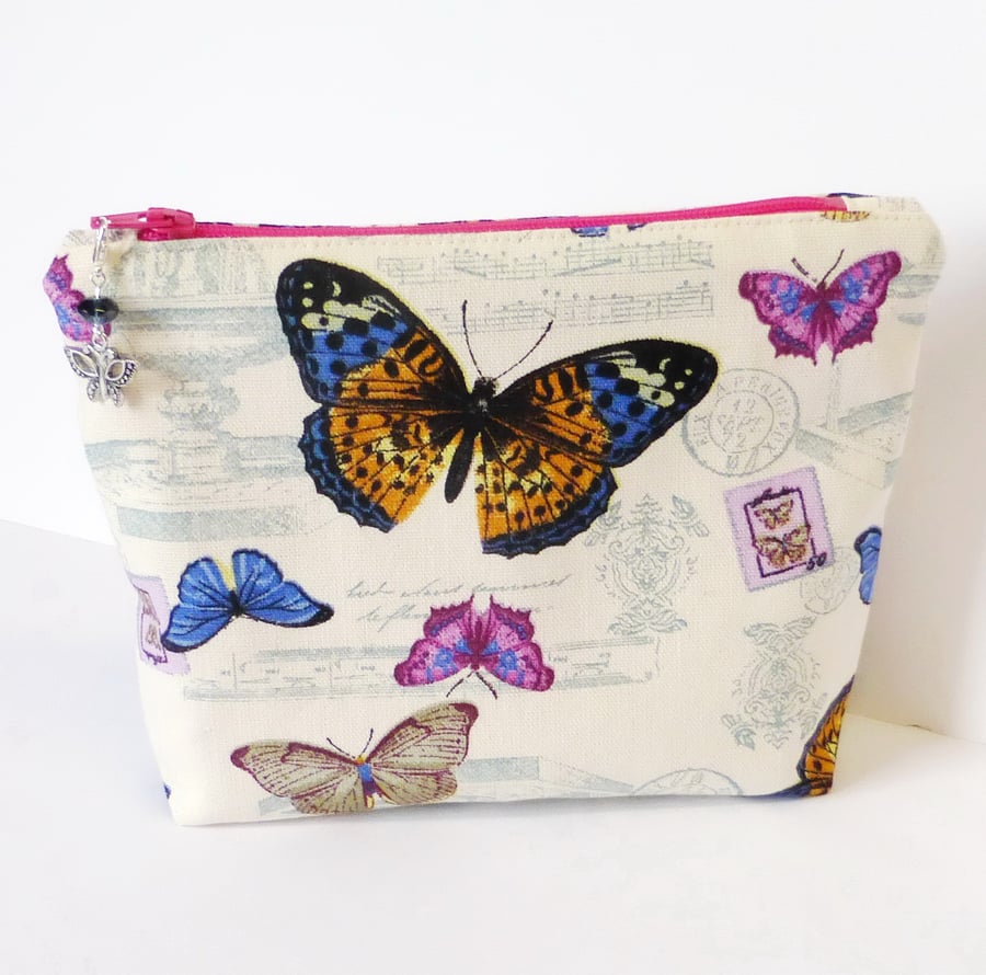 Make up bag, butterflies