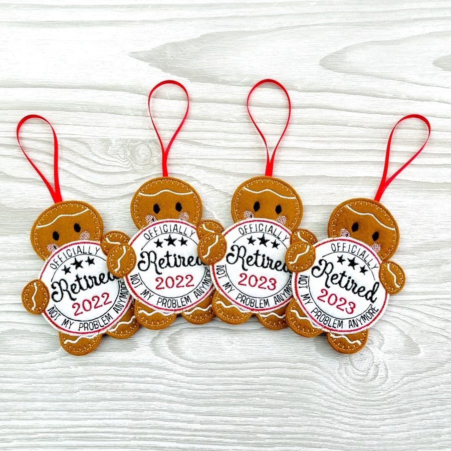 Retired Gingerbread Hanging Decoration Retirement Gift