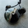 black and grey focal bead