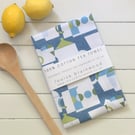 'Over a Coffee' Pattern Tea Towel